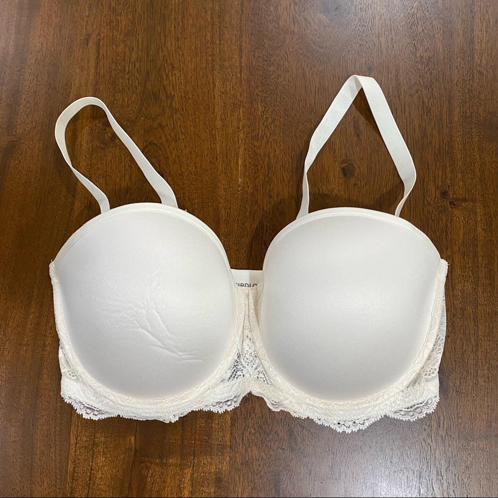 NWT Third Love 24/7 White Classic Lace Strapless Bra SZ 34E
